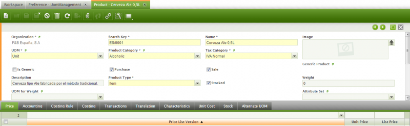 AUM tab under Product window
