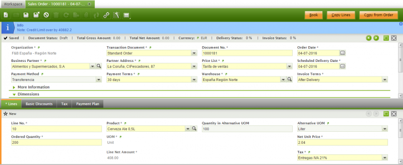 Sales Order with AUM fields