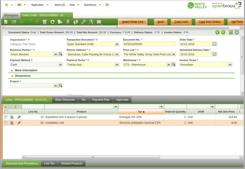 After adding the service that modify taxes.